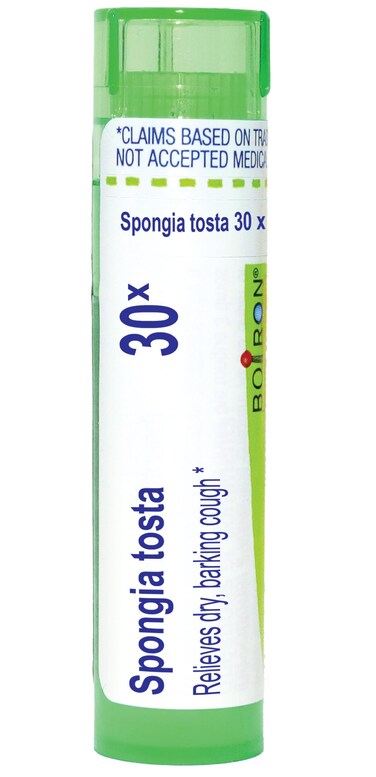 Boiron Spongia Tosta 30X for Dry, Barking Cough - 80 Pellets