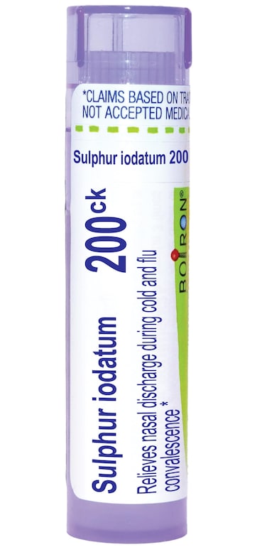 Boiron Sulphur Iodatum 200Ck Homeopathic Medicine for Runny Nose - 80 Pellets