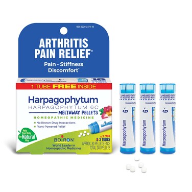 Boiron Harpagophytum 6C Homeopathic Medicine for Arthritis Pain Relief, Pain, Stiffness, Discomfort - 3 Count (240 Pellets)