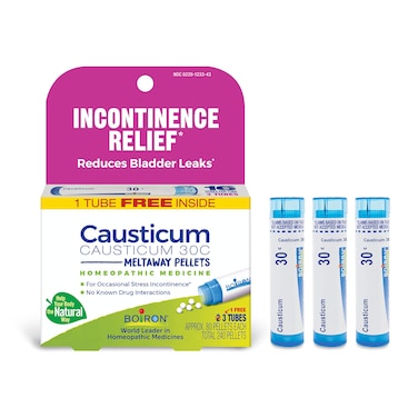 Boiron Causticum 30C Homeopathic Medicine for Incontinence Relief, and Reduces Bladder Leaks - 3 Count (240 Pellets)