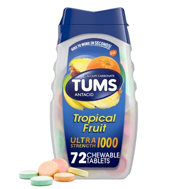 Tums Ultra 1000 Maximum Strength Tropical Fruit - 72 Chewable Tablets