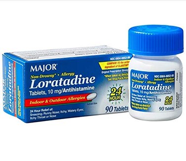 Major Pharmaceuticals Loratadine/Antihistamine 10mg, 24hr Allergy Relief, 90 Tablets