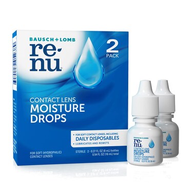 ReNu MultiPlus Lubricating &amp; Rewetting Drops, 0.27 Fl Oz (Pack of 2) (Packaging May Vary)