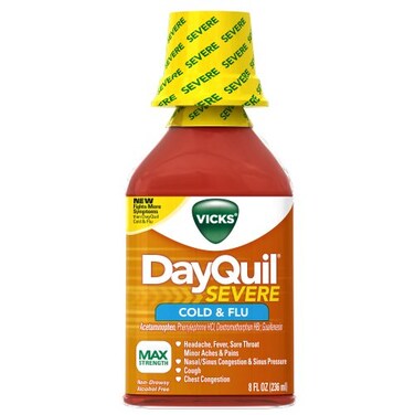 Vicks DayQuil Severe Cold &amp; Flu Relief Liquid 8 Fl Oz