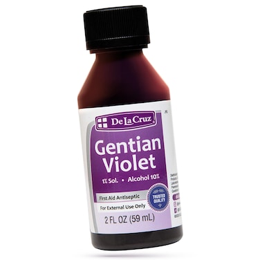 De La Cruz Gentian Violet - Violeta de Genciana - Tincture of Violet 1% First Aid Antiseptic, 2 FL OZ