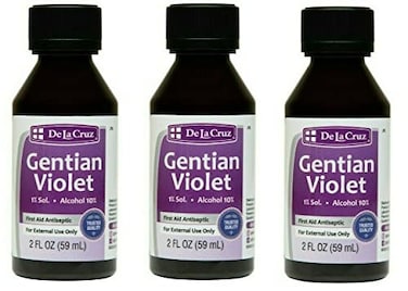 De La Cruz Gentian Violet - Violeta de Genciana - Tincture of Violet 1% First Aid Antiseptic, 2 FL OZ (3 Bottles)