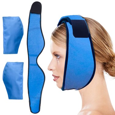 Ice Pack for Jaw,Head and Chin, Reusable Hot or Cold Gel Packs Pain Relief for TMJ, Oral and Facial Surgery, Dental Implants, Headaches Pain(2 Ice Packs), Blue