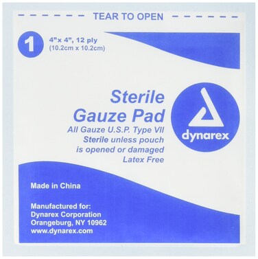 Medique Gauze Pad, Sterile, 12 Ply Cotton, PK25, 62073, 4" x 4