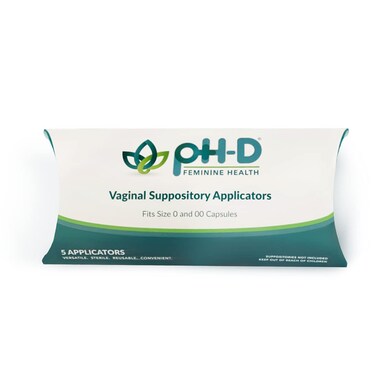 pH-D Feminine Health Support - Vaginal Suppository Applicators, Ideal for Boric Acid Suppositories, Reusable, Fits Most Vaginal Suppositories, Made in The USA - 5 Count