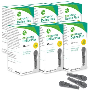 OneTouch Delica Plus Lancets for Diabetes Testing   Fine 30 Gauge Lancets for Blood Test   Diabetic Supplies for Blood Sugar Monitor   Lancets for Lancing Device, 180 Count