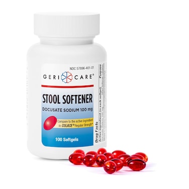 Docusate Sodium Stool Softener - 100mg Gentle Stimulant Laxative Softgels for Men &amp; Women- Constipation Relief - Adults Daily Bowel Movement Laxative