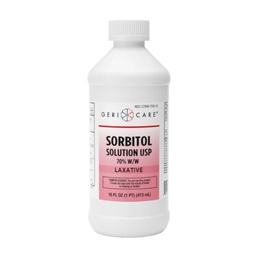 GeriCare Sorbitol Liquid Laxative Solution USP 70% W/W, Fast-Acting, Non-Habit Forming Laxative for Occasional Constipation, Hydrating Stool Softener for Digestive Health, 16 Fl Oz (Pack of 1)