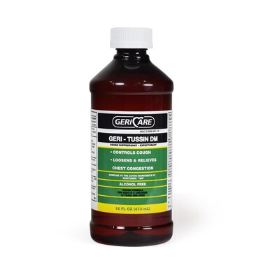 Geri-Tussin DM Liquid Cold Cough Syrup by GeriCare  2-in-1 Maximum Strength Cough Suppressant Dextromethorphan &amp; Expectorant Guaifenesin  Non-Drowsy Cough Relief Syrup &amp; Chest Decongestant 16 Fl Oz