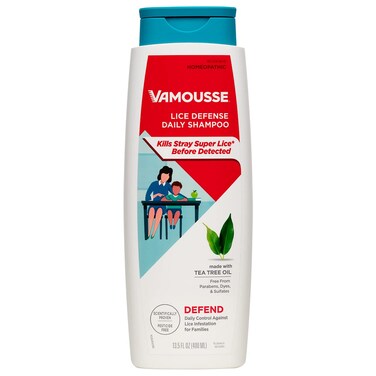 Vamousse Head Lice Defense Daily Shampoo, Use After Exposure or Treatment, Prevents Lice Infestation, No Parabens, Sulfates or Dyes, Family Size, 13.5 Oz