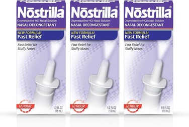 Nostrilla Nasal Decongestant Spray, Stuffy Nose Relief, 0.5 oz (3 Pack)