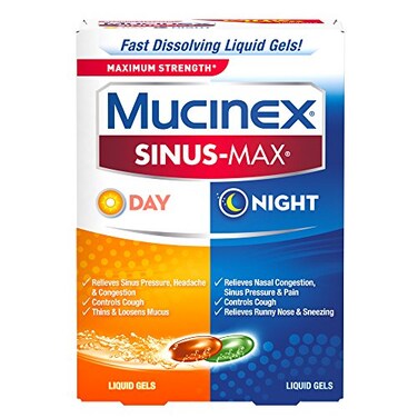 Mucinex Sinus Max Liquid Gels Day &amp; Night, 24 Count (pack Of 24)