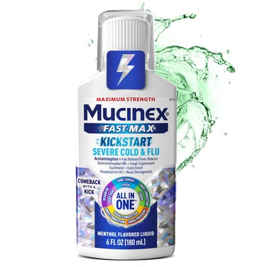 Mucinex Fast-Max Severe Cold &amp; Flu Medicine with Guaifenesin &amp; Dextromethorphan, 6 fl oz