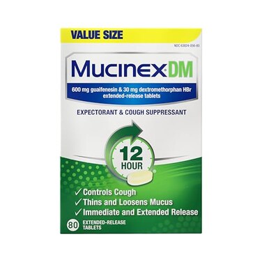 Mucinex DM 12Hr Chest Congestion &amp; Cough Medicine for Adults, Cold and Cough Medicine for Excess Mucus Relief, 600 mg Guaifenesin &amp; 30 mg Dextromethorphan HBr, 80 Bi-Layer Tablets