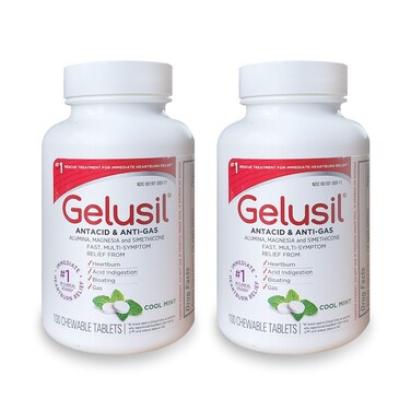 Antacid &amp; Anti Gas Tablets - Immediate Heartburn Relief, Acid Reflux &amp; Bloating &amp; Gas Relief - Alumina, Magnesia &amp; Simethicone - Cool Mint - 200ct