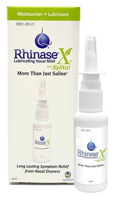 Rhinase X Lubricating Nasal Mist Spray with Xylitol   Long Lasting Symptom Relief from Nasal Dryness   Less Sneezing, Itchiness, Nasal drip and Congestion