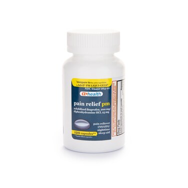 Ibuprofen PM Softgels, Pain Reliever/Nighttime Sleep Aid (NSAID), Made in USA, 120 Count