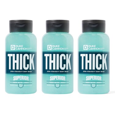 Duke Cannon Supply Co. Thick High-Viscosity Body Wash for Men Superior - Premium Ingredients, Plant-Based Thickeners, Superior Lather, Natural Exfoliate, 17.5 Fl Oz (3 Pack)