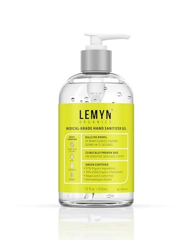 Medical Grade Hand Sanitizer Gel - 97% ORGANIC - 12 FL.OZ.