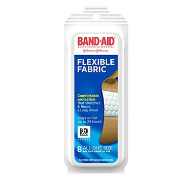 Band-Aid Brand Flexible Fabric Adhesive Bandages for Wound Care and Protection, Travel Pack, 8 ct