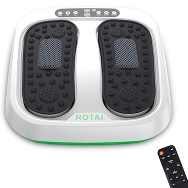 Vibration Foot Massager Multi Relaxations and Pain Relief Rotating Acupressure Electric Foot Circulation Device with Remote Control (White)