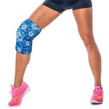 HurtSkurt Stretch-to-Fit Hot and Cold Pack for Pain Relief - Comfort Hot Cold Gel Packs Reusable Sleeve for Calf, Knee, Elbow, Foot/Ankle, Flat Compress Hot Cold Pack Reusable - Turtle Bay Medium