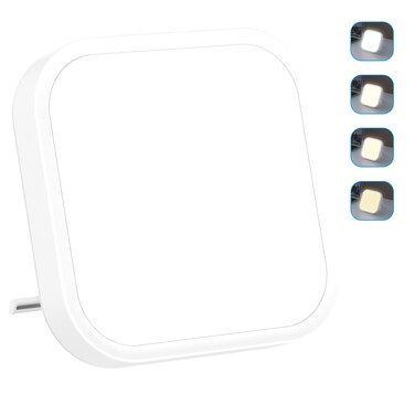 Qoosseine Light Therapy Lamp - 10000 Lux UV-Free Light Box with 4 Brightness Levels, 4 Color Temperatures, 4 Timer Functions and Memory Function - Portable for Home/Office