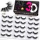 Eliace False Eyelashes Natural look Cat Eye Lashes Wispy Strips,3D Mink Lashes Fake Eyelashes Fluffy Volume Dramatic Thick Cross Wispies Lash Thin Soft Band Comfortable 14mm,15 Pairs Dubai Style