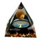 Orgonite Pyramid for Positive Energy Chakra Orgone with Crystal Healing Stones Attract Wealth Wisdom Meditation Gift (Tiger Eye - Obsidian)