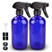 Glass Spray Bottle, Blue Glass Spray Bottle Set &amp; Accessories for Non-toxic Window Cleaners Aromatherapy Facial Hydration Watering Flowers Hair Care (2 Pack/16 oz) (Blue)