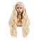 Ombre Blonde Lace Front Wig Wavy 13X4 Lace with Heated Syntehtic Lace Wig for Women Daily Party Replacement Wig 24in