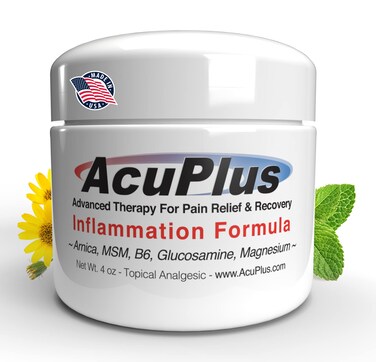 AcuPlus - Advanced Pain Relief Topical Anti Inflammatory Cream to Soothe Muscle &amp; Joint Pain - Arthritis, Bursitis, &amp; Tendonitis - Fast-Acting Formula with Natural Ingredients - 4 oz.