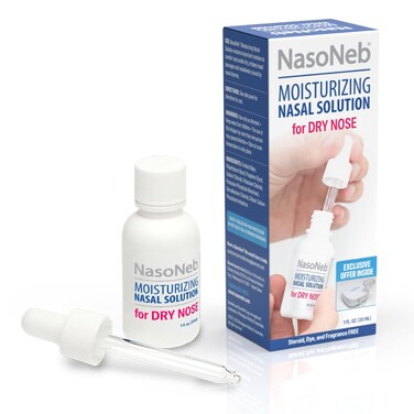 NASONEB Saline Moisturizing Nasal Spray, Steroid-Free Non-Habit Forming Nasal Relief Sinus Spray, Dry Nose Relief, Soothes Sore Irritated Noses, 1 fl oz (30ml)