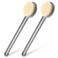 2Pack Back Scrubber, Long Handle with Soft and Stiff Bristles, Shower Brush Body Exfoliating for Wet or Dry Brushing, Grey