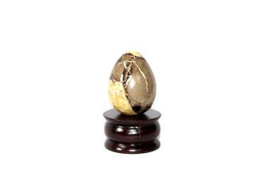 Jet Energized Septarian Gemstone Egg 45-50 mm Hand Carved Crystal Altar Healing Devotional Focus Spiritual Chakra Cleansing Metaphysical Jet International Crystal Therapy Image is JUST A Reference
