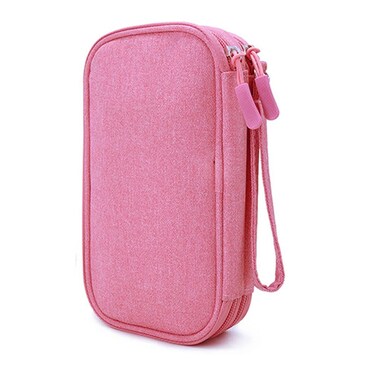 Diabetic Supplies Travel Case Organizer for Test Strips, Lancets, Needles, Lancing Device, Glucose Meter, Alcohol Wipes, Insulin Pens, Syringes, Diabetes Testing Kit Storage Bag (Pink)