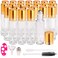 inice 24 Pack Clear Galss Roller Bottles,10ml Roll On Bottles Stainless Steel Roller Balls Metal Cap for Aromatherapy Essential Oils Applicator