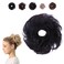 Juvabun Small Messy Bun Hair Piece - Black   Curly Wave Hair Bun Scrunchie   Everyday Wear Fake Hair Bun  Bun Extensions for Women, Washable &amp; Realistic  Synthetic Hair Bun Scrunchie hairpieces-Black