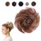 JUVABUN Small Messy Bun Hair Piece - Reddish Blonde   Curled Hair Bun Scrunchie   Hair Pieces for Women Everyday Wear Washable &amp; Realistic Hair Buns Hair Piece  Synthetic Hair Bun Scrunchie - Reddish