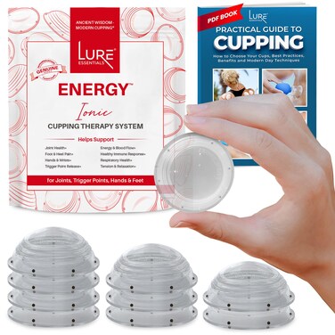 Lure Essentials Cupping Therapy Set 10 Professional Silicone Cupping Cups for Muscle Knots, Joints, Muscles, Arms and Feet