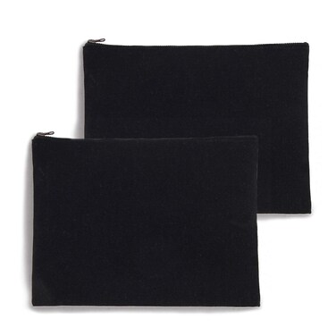 2-pack Cotton Canvas Zipper Cosmetic Bag Makeup Bags Tool Organizer with Cotton Lining 20x28cm, 7.87x11.02 inches, Pack of 2