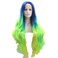 xiweiya Multicolor Lace Front Wigs Rainbow Wigs Highlight Blue Green Synthetic Lace Front Wig13x3 Lace Wig Natural Hairline Heat Resistant Fiber 180% Density Wig for Women Drag Queen 24inch