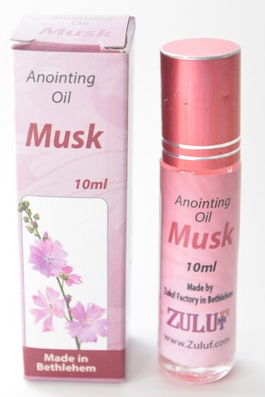 Zuluf Authentic Fragrance from Jerusalem Musk Anointing Oil Jerusalem Holy Land 10ml (.34 fl. oz.) Roll-On Bottle Israel   Christian Jewish Messianic Anointing Oil   Religious Spiritual Oils PER013
