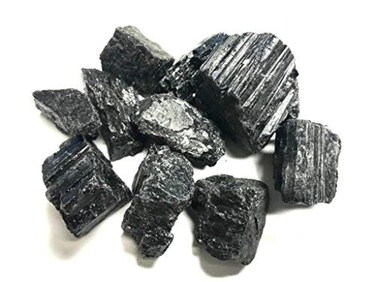 Crystal Collection Rough Black Tourmaline Stones Large 1" Pieces (1 Pound)