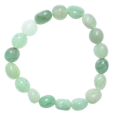 Zenergy Gems CHARGED Green Aventurine Crystal Bracelet Tumble Polished Stretchy (GAIN CREATIVITY, COURAGE, INDEPENDENCE, PROSPERITY - BALANCES EMOTIONS) [REIKI] (Freeform Nugget)