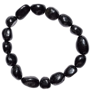 Zenergy Gems CHARGED Natural Black Tourmaline Crystal Stretchy Bracelet + Selenite Crystal Charger Included PSYCHIC PROTECTION